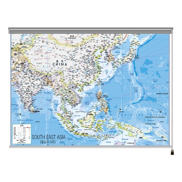 동남아시아지도 중size 롤스크린형 150cmx110cm