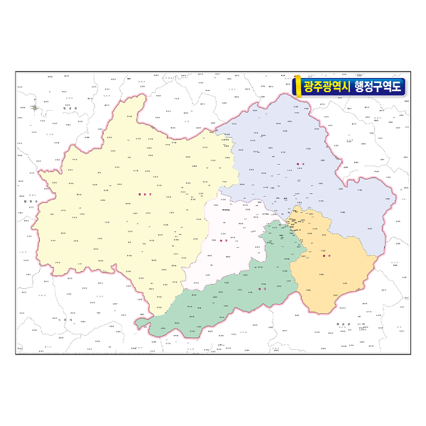 광주광역시 행정구역도 150cmX110cm 광주광역시 지도