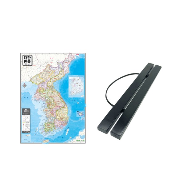 대한민국지도 우드족자 세트 블랙우드 78cmx110cm
