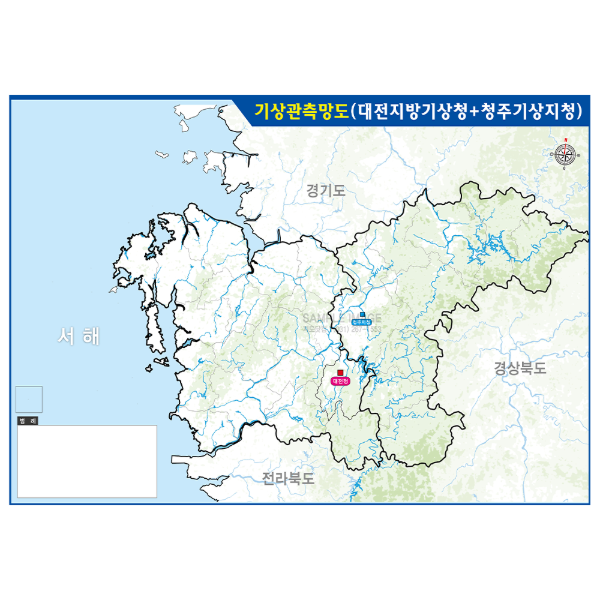 대전,청주기상청 기상관측망도 (제작사례)