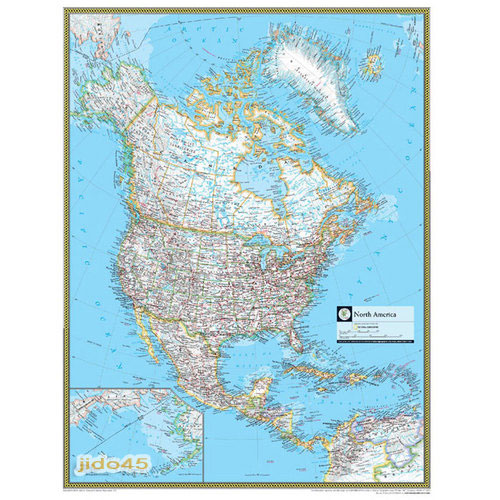 내셔널지오그래픽 북아메리카 지도 코팅형 78cm x 110cm
