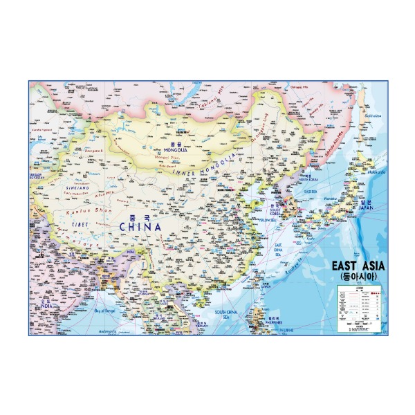 동아시아(한중일)지도 코팅형 210cmX150cm