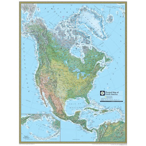 내셔널지오그래픽 북아메리카지도 지세 - 코팅형 
